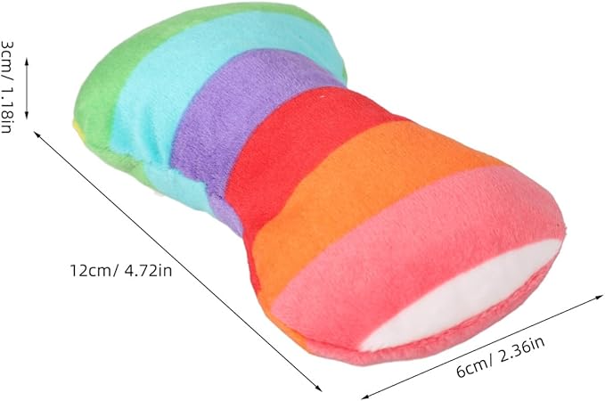 POPETPOP Durable Colorful Bone Dog Toy with Squeaker for Chewing and Teeth Grinding Plush Interactive Puppy and Dog Toy for Small Medium and Large Breeds