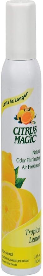 Citrus Magic Natural Odor Eliminating Air Freshener Spray, Tropical Lemon, 3-Ounce