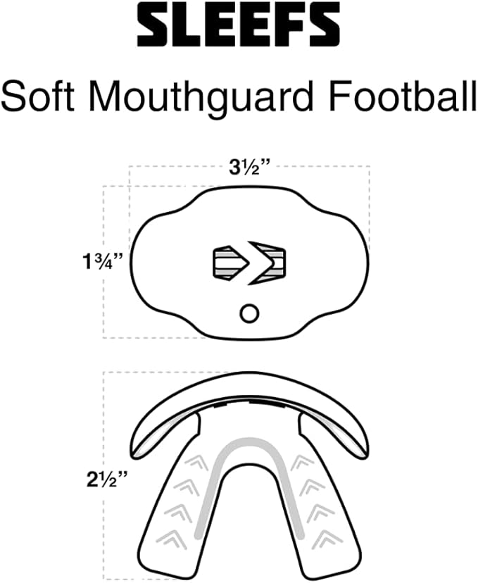 SLEEFS Football Mouth Guard - Youth Mouthguard with Strap - Lip/Teeth Protector Mouthpiece - No Boil - for Youth/Adults, Maximum Air Flow, for All Sports - Icarus Black