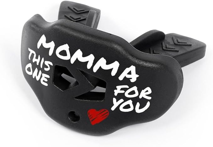 SLEEFS Football Mouth Guard - Lip/Mouthguard with Helmet Strap - Lip/Teeth Protector Mouthpiece - No Boil - for Youth/Adults, Maximum Air Flow, for All Sports - Momma This One for You
