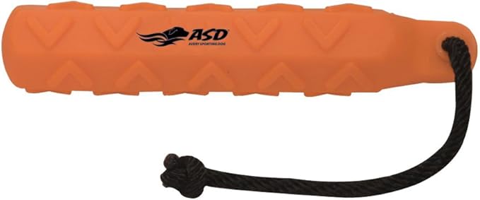 Avery ASD 2" HexaBumper Hunting Sporting Gun Dog Game Retriever Dummy | Water & Upland Mark Training Retrieval Tool | Hexagonal, Floating Design, Easy-Grip Texture, Throw Rope, Orange (02703)