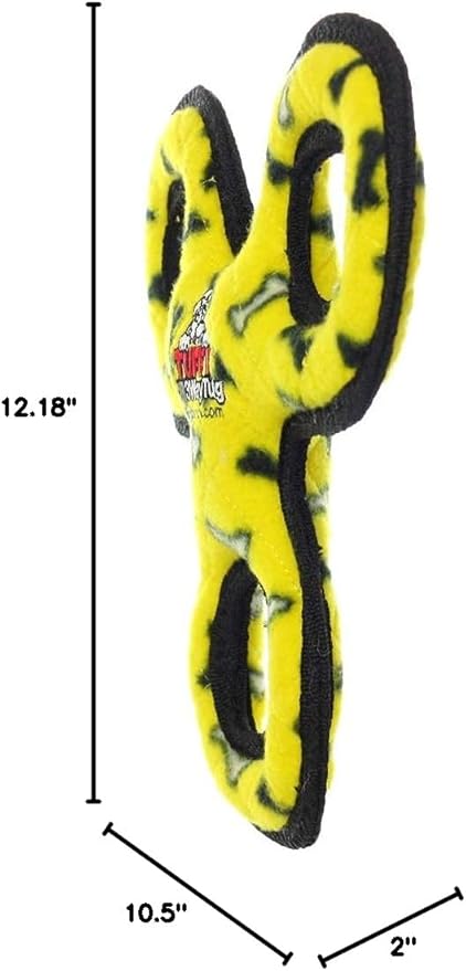 TUFFY - World's Tuffest Soft Dog Toy - Junior 3 Way Tug - Squeakers - Multiple Layers. Made Durable, Strong & Tough. Interactive Play (Tug,Toss & Fetch). Machine Washable & Floats (Combo 2 Pack)