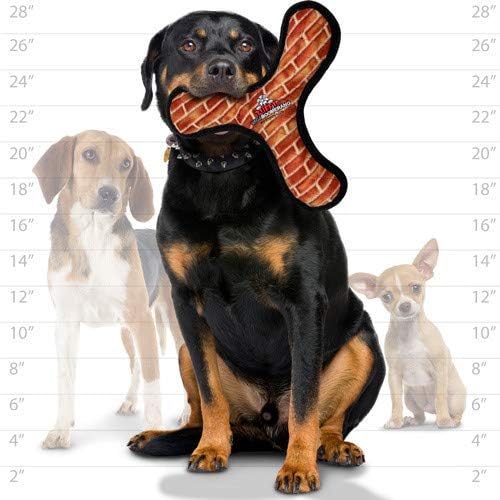 TUFFY - World's Tuffest Soft Dog Toy - MEGA -Multiple Layers. Made Durable, Strong & Tough. Interactive Play (Tug, Toss & Fetch). Machine Washable & Floats (Boomerang Brick, Large 2 Pack)