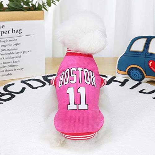 Dog Clothes Basketball Mesh Breathable T-Shirt,Pet Clothes Puppy Sportswear Spring/Summer Fashion Dog Shirt. (Pink, X-Large)