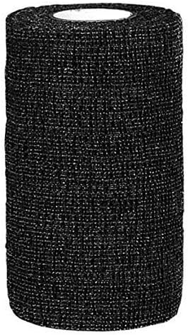 Dura-Tech Vet Flex Black Bandage First Aid Wrap | for Horses, Dogs and Others | Self-Adhesive Cohesive Tape | 4” Wide and 5 Yards of Length | Package of 18 Rolls