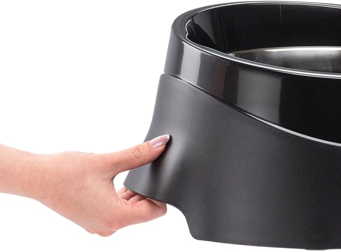 Ferplast Duo Feed Dog Bowl Holder with 2 Stainless Steel Dog Bowls - Non-Slip, Eco-Friendly Double Feeding System for Dogs, 3,6 Liter