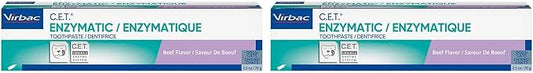 Virbac Plaque Tartar Control Enzymatic Dog and Cat Toothpaste, 2.5 oz, Beef (Pack of 2)
