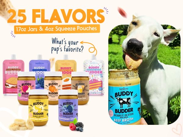 BUDDY BUDDER Superberry Snoot, 100% Natural Dog Peanut Butter, Peanut Butter Dog Treat, Made in USA (17oz)