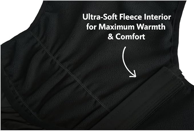 Winter Waterproof Dog Snowsuit – Full Body Outdoor Jacket with Leash Ring, Fleece Lining, Windproof Reflective 4-Leg Dog Coat for Small to Large Dogs Black XL