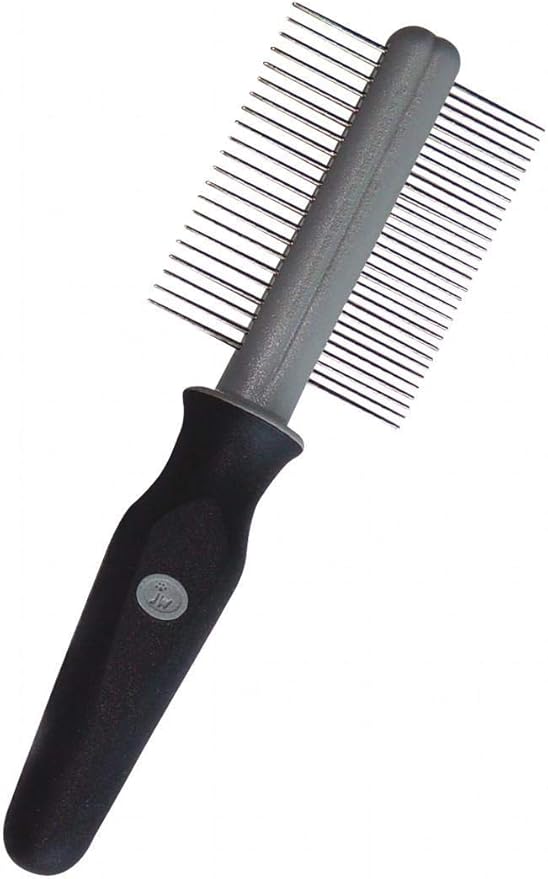 JW Pet Company GripSoft Double Sided Comb Dog Comb,White,5" x 1.75" x 10.5"