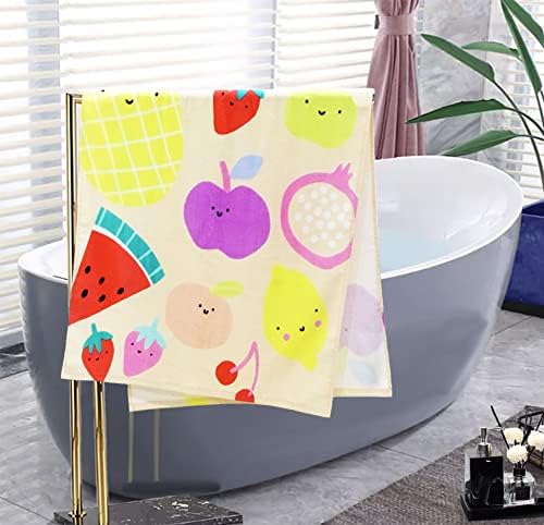YIFONTIN Beach Towel for Kids Velour Terry Blanket Throw 100% Cotton 25.5X51 inches for Swimming Bath Travel Camping and Picnic, Pineapple Watermelon.