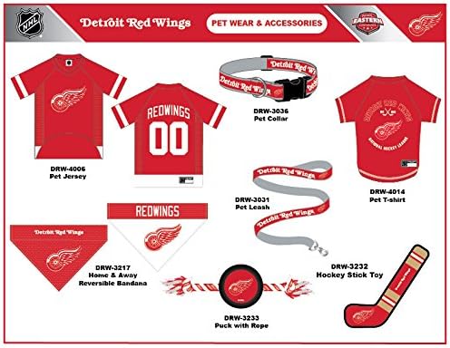 Pets First NHL Detroit Red Wings Jersey for Dogs & Cats, X-Large. - Let Your Pet Be A Real NHL Fan!