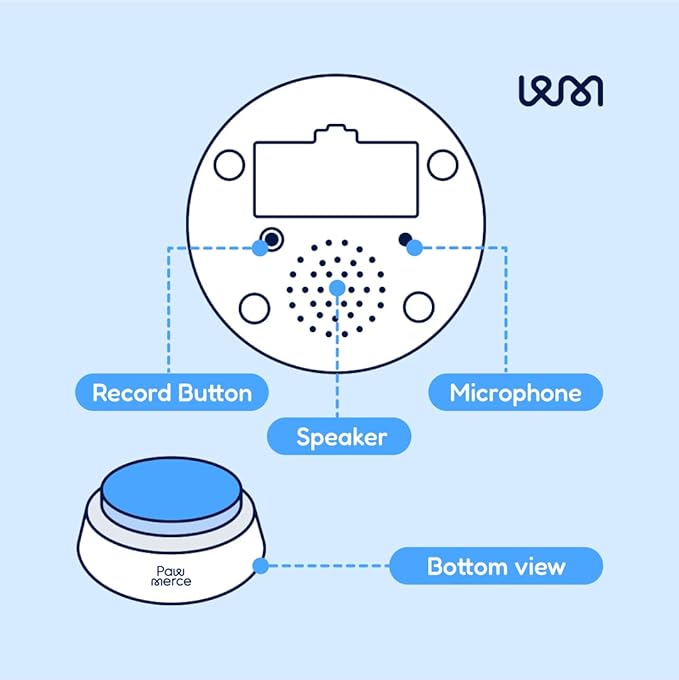 Dogs Voice Recording Command Button,4PC's Colorful 30 Second Training Buzzer Communication, Funny Gift for Pet Training