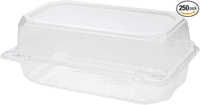 Karat Clamshell Take Out Food Containers [9"x5" - 250 ct] Durable, Stackable, Crack-Resistant To Go Boxes | Clear