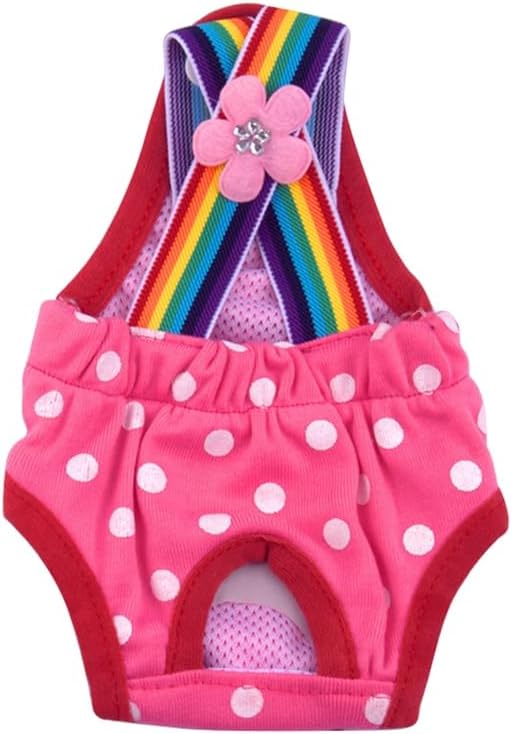Dog Sanitary Diaper Polka Dot Striped Female Dog Sanitary Panties Cute Compatible with Outdoor Polka Dot Pink XXS