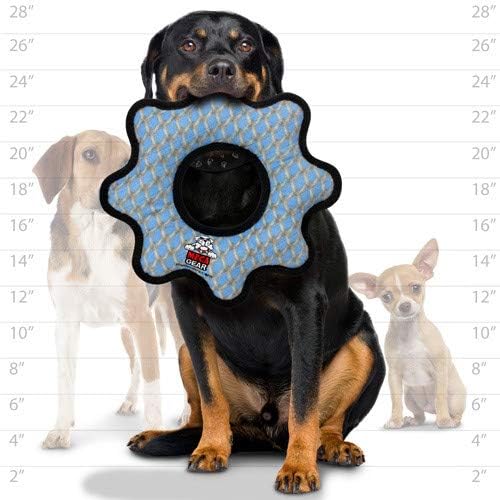 TUFFY - World's Tuffest Soft Dog Toy - MEGA -Multiple Layers. Made Durable, Strong & Tough. Interactive Play (Tug, Toss & Fetch). Machine Washable & Floats (Gear Ring Chain Link, Large 2 Pack)
