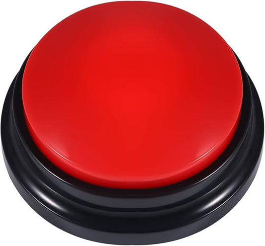 Pet Communication Button for Dogs, 30 Seconds Voice Recording Button Dog Pet Training Buzzer Pet Interactivity Device Dog Bells for Potty Training, Not Include Batteries (Red)