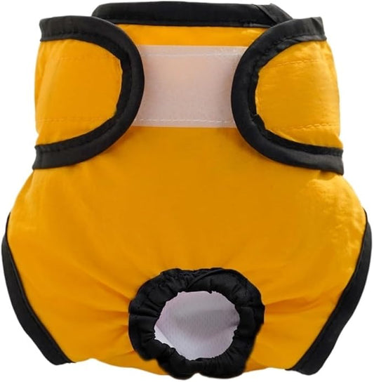 Pet Female Dog Aunt Napkin Sanitary Napkin Safety Pants Anti-mating Anti-Harassment Physiological Pants Dog Clothes(Yellow,S)