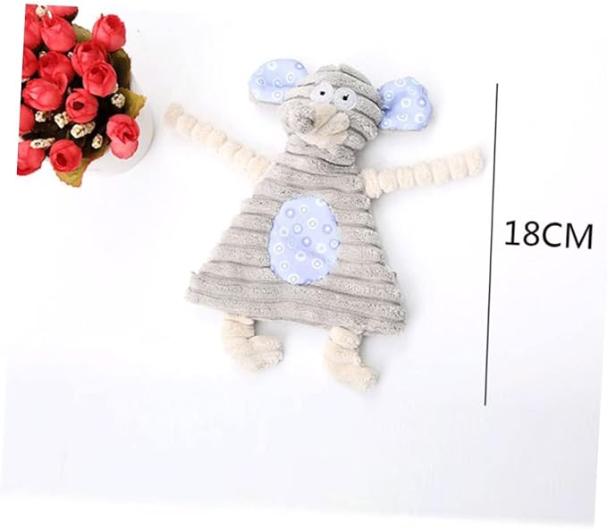 Dog Toys Corduroy Molar Pet Toys Sound for Chewing Playing Cute Stuffed Animal for Home and Grey