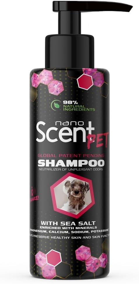 Pet Shampoo with Sea Salt for Dogs & Cats – Nano Tech Long-Lasting Fresh Clean Scent, Eliminates Odors All Day, Professional-Strength Formula, 13× Longer Lasting - Floral Daze (200mL)