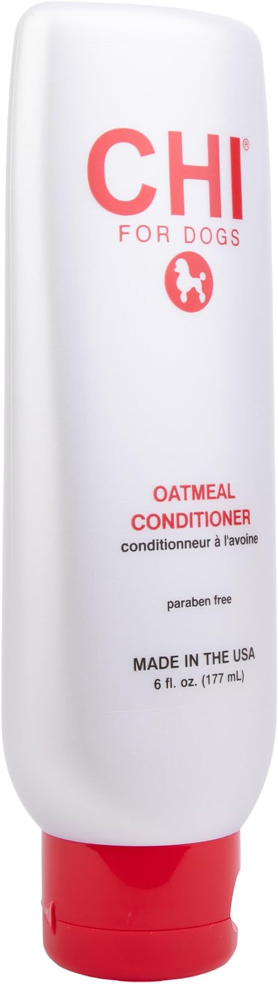 CHI for Dogs Oatmeal Dog Conditioner, pH Balanced Moisturizer for Dry Skin, Sulfate and Paraben Free, Ionic Technology Detangling for Smooth Coat, Dogs and Puppies 8 Weeks+, Made in the USA, 6 Fl Oz