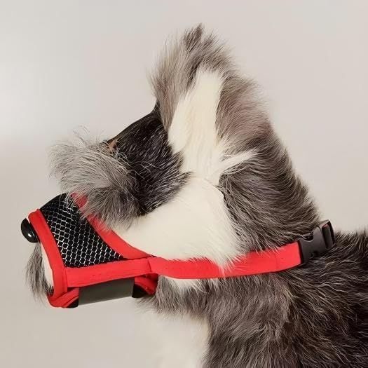Dog Muzzle, Soft Mesh Muzzle for Large Dog Mouth Guard, No Bark Muzzle for Dogs Allow Panting Drinking (Black, L)
