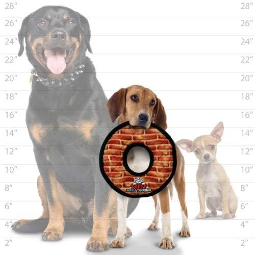 TUFFY - World's Tuffest Soft Dog Toy - MEGA -Multiple Layers. Made Durable, Strong & Tough. Interactive Play (Tug, Toss & Fetch). Machine Washable & Floats (Ring Brick, Jr 2 Pack)