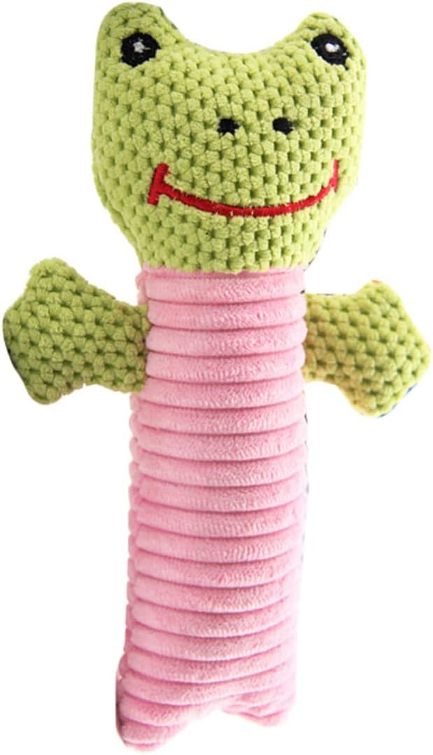 FRCOLOR Animal Pattern Dog Toys for Puppies Chewing Squeaking Pet Toys Soft Cotton Material for Dog Fun