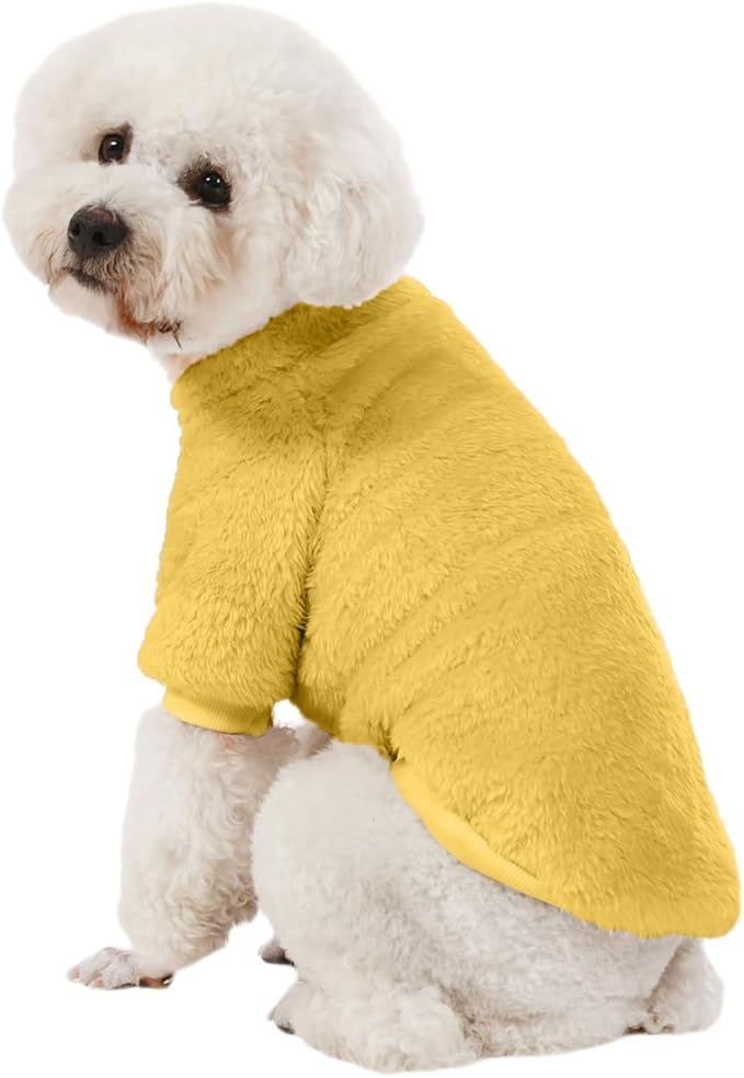 Dog Sweater, 3 Pack Dog Sweaters for Small Dogs, Dog Clothes for Small Dogs Girl Boy, Ultra Soft and Warm Puppy Sweater Dog Coat for Winter Christmas (Orange+Coffee+Yellow, X-Small)