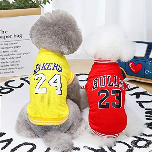 Dog Clothes Basketball Mesh Breathable T-Shirt,Pet Clothes Puppy Sportswear Spring/Summer Fashion Dog Shirt. (Blue, Medium)