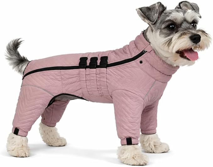 Lovelonglong Dog Vest, Lotus Pink, 4XL - Waterproof Winter Dog Coat, 4 Legs Covered, Windproof, Reflective, Adjustable, for Small Medium Large Dogs