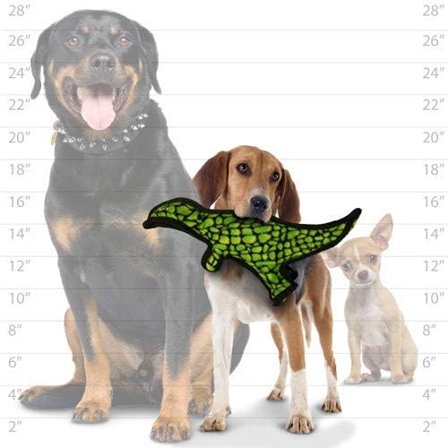 TUFFY - World's Tuffest Soft Dog Toy - Dinosaur TRex - Squeakers - Multiple Layers. Made Durable, Strong & Tough. Interactive Play (Tug, Toss & Fetch). Machine Washable & Floats. (Combo Pack #2)