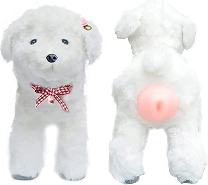 Male Dog Simulation Mating Toy, for Male Estrus Dog Small Dogs Plush Dog Toy, Anxiety Relief Dogs Toy Gift for Dog Lovers,White,13cm
