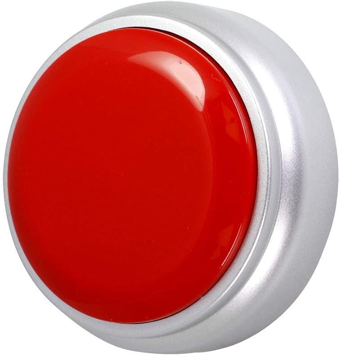 Recordable Button,Record Talking Button,Easy Button 30S Voice Recordable Button Sound Effect Button with Play Back （Red and Silver）
