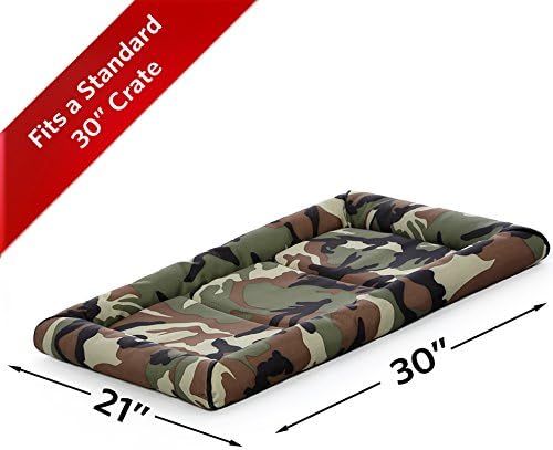 MidWest Homes for Pets Medium QuietTime MAXX Ultra-Rugged Dog Bed, Water & Odor Resistant, Bolstered Edge, Non-Slip Bottom, Fits 30-inch Crates, Camo
