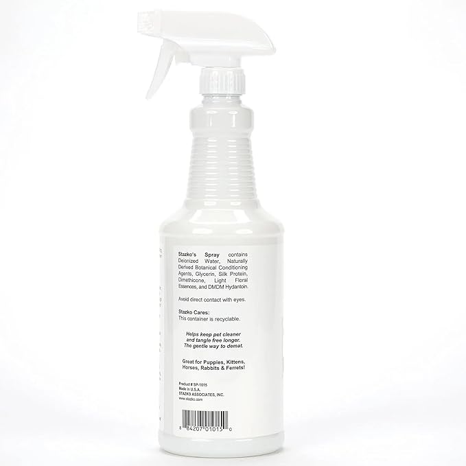 MPP Dog and Cat Conditioning Spray Gentle Anti Static Dematting for All Fur Types (32 oz), clear