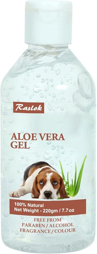 Aloe Vera Gel for Dog (Canine) 99% Natural, Hydrating Skin & Coat Care – Free from Paraben, Alcohol, Fragrance & Color – 220gm (7.7oz)