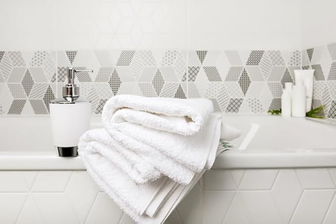 ZUPERIA White Bath Towels Bulk (22 x 44 Inches) - 100% Cotton Economy Light Weight Towels for Commercial Use - Quick Dry, Ultra-Soft, and Absorbent Bulk Towels (36 Pack)