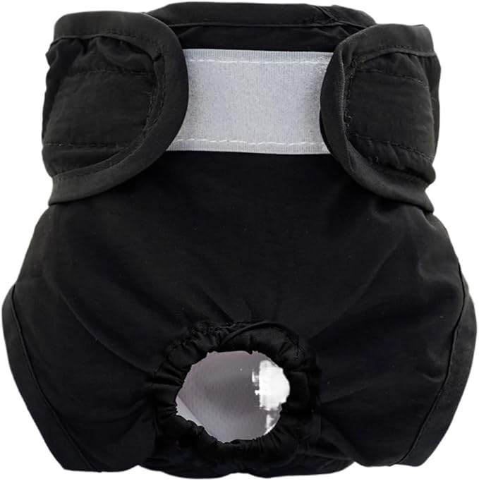 Pet Female Dog Aunt Napkin Sanitary Napkin Safety Pants Anti-mating Anti-Harassment Physiological Pants Dog Clothes(Black,S)