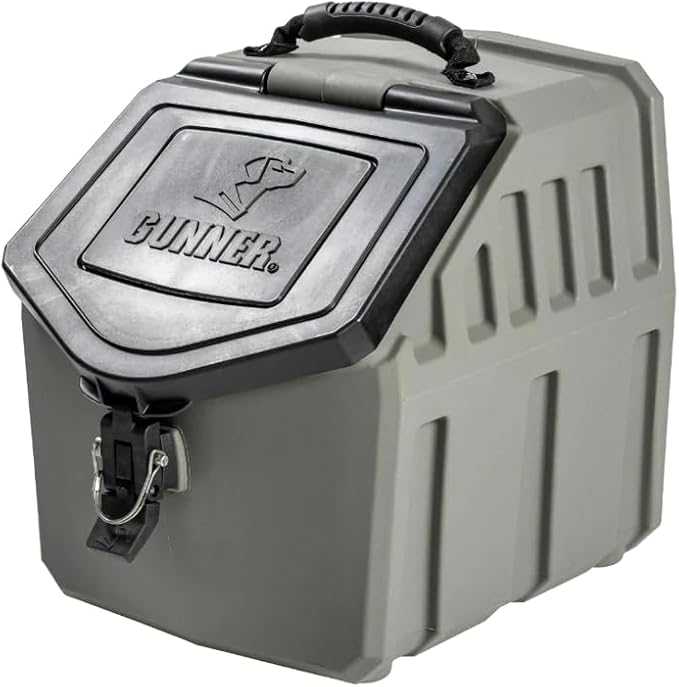 GUNNER 30 lbs Dog Food Storage Container - Waterproof & Airtight Dog Food Bin - Multi-Purpose Pet Meal Bin for Dry Feed, Corn, Chicken Feed, Pet treats, Bird Seed, & More - Gunmetal