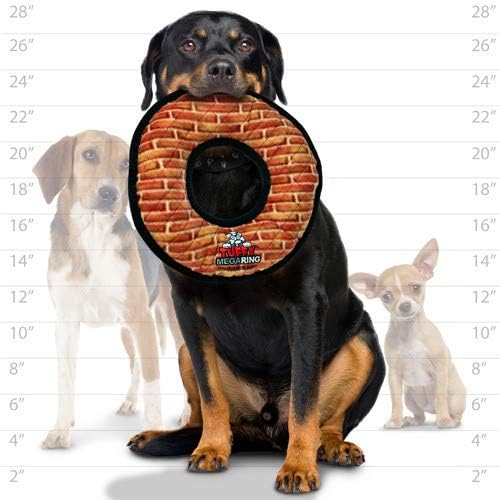TUFFY - World's Tuffest Soft Dog Toy - MEGA -Multiple Layers. Made Durable, Strong & Tough. Interactive Play (Tug, Toss & Fetch). Machine Washable & Floats (Ring Brick, Large 2 Pack)