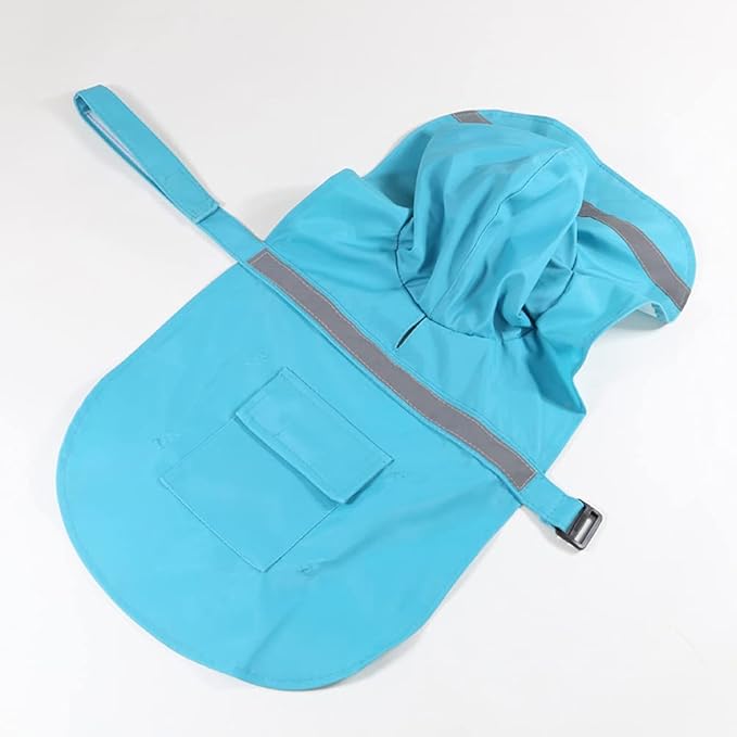 HAPEE Dog Raincoats with Reflective Strip Hoodie,Poncho Jacket for Large Dogs fit Golden Retriever Doodle (C3-Lake Blue, 30C (100-120 lbs))