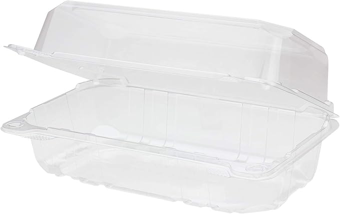 Karat Clamshell Take Out Food Containers [9"x5" - 250 ct] Durable, Stackable, Crack-Resistant To Go Boxes | Clear