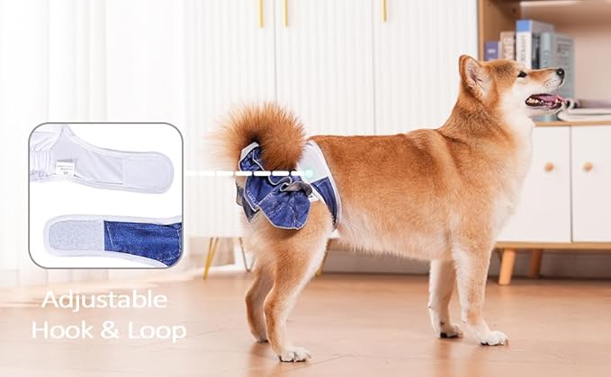 Dogs Physiological Pants,3 Reusable Diapers,Reusable Dog Diapers Female,Washable Diapers（3 Pieces * L Size，Waist Circumference Between 19-25.5 inches）