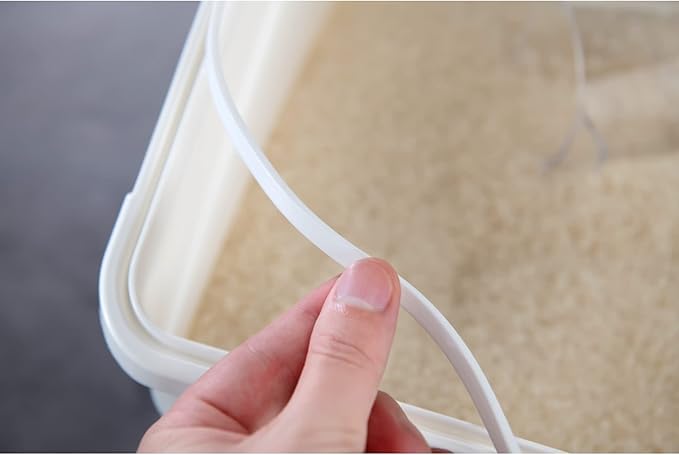 HANAMYA 10 Liter / 10 lbs Pet Food Storage Container with Measuring Cup, BPA free, For Dog Food | Cat Food | Rice | Grain | Flour, White & Gray, 1 count