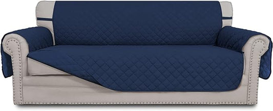 Easy-Going Reversible Oversized Couch Cover for 3 Cushion Couch Sofa Cover for Dogs Water Resistant Furniture Protector Cover with Foam Sticks for Pet Cat (Oversized Sofa, Navy/Navy)