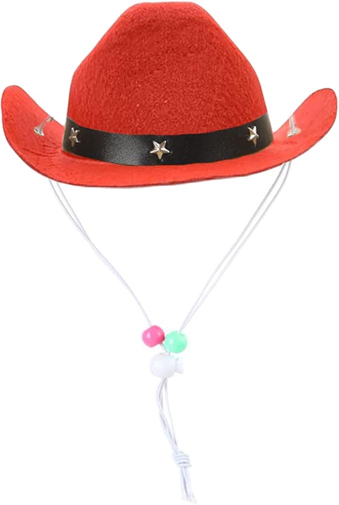 Dog Cowboy Hat and Bandana Scarf Dog Cat Sombrero Puppy Hat Dog Cat Costume Cosplay Cap Puppy Pet Dog Cat Holiday Pet Party Decoration (RED)