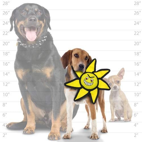 TUFFY® - World's Tuffest Soft Dog Toy - Alien - Multiple Layers. Made Durable, Strong & Tough. Interactive Play (Tug, Toss & Fetch). Machine Washable & Floats. (Ball Jr Sun, Large 2 Pack)