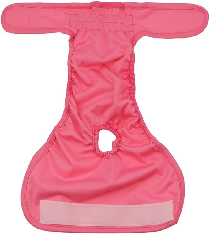 Washable Female Dog Diapers Reusable Doggie Diapers Sanitary Wraps (Pink Rose, S(11.0''-16.1''))