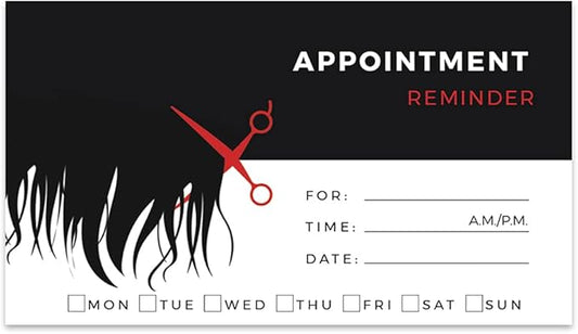 Andaz Press Hair Boutique Appointment Business Cards for Hair Salon, Client Reminder, Beauty Parlor, Beauty Salon, Hairstyling, Hairdressing, Haircut, Cosmetologists Bulk 100 Cards, 2 x 3.5-Inch